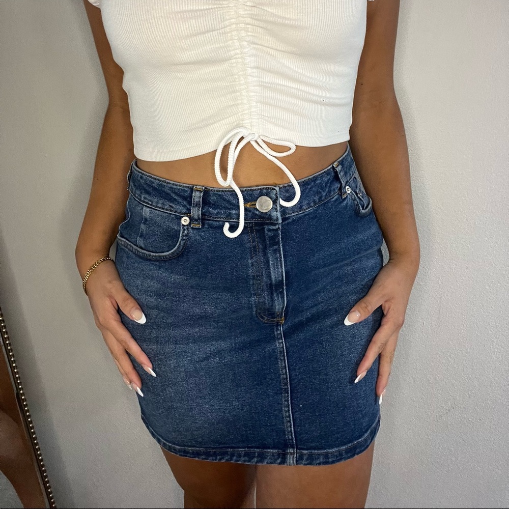 L ASOS Denim Skirt High Rise